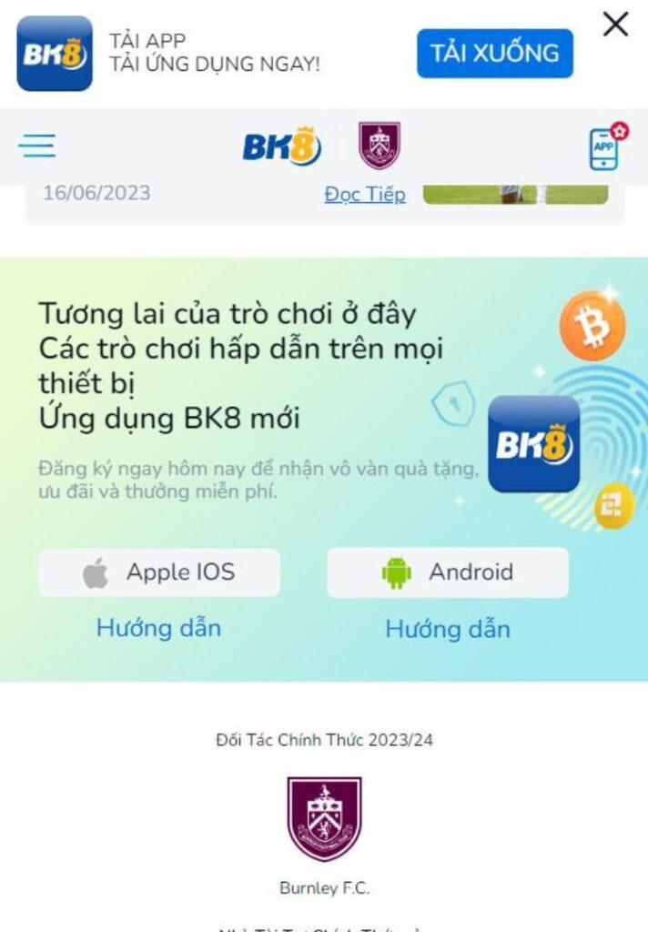 Ứng dụng BK8 Android và iOS