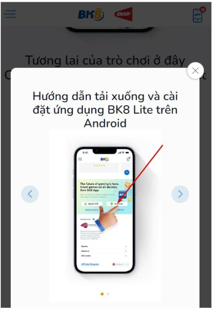 tải app BK8 cho Android